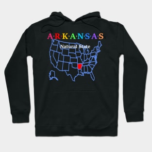 Arkansas, USA. Natural State (Map Version) Hoodie